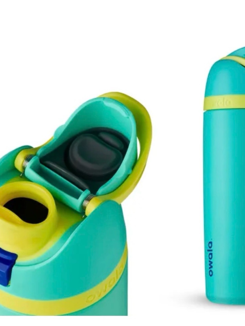 Owala FreeSip stainless steel water bottle featuring a unique 2-in-1 lid 24 oz